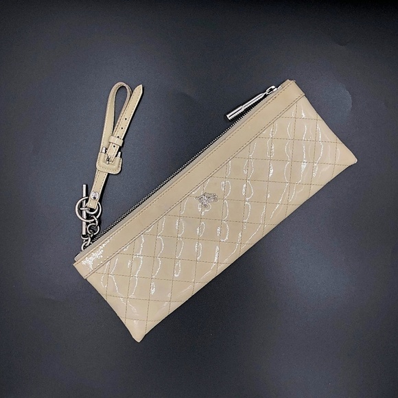 Burberry Patent Leather Quilted Wristlet Clutch - Picture 1 of 8